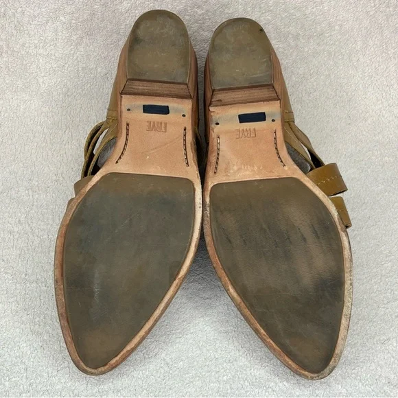 Frye Ray Huarache Woven Leather Ankle Booties Shoes-Womens 10-Tan/Brown-Designer - Picture 12 of 14